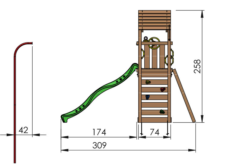 802 204 Jungle Cocoon dimensions side